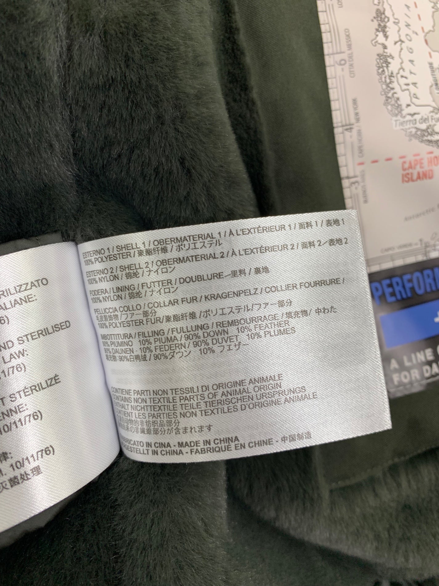 ケープホーン PILLON 72518 ダウンコート 46 カーキグリーン エコファー IT78ZLGYKK3U