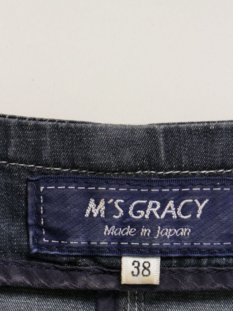 エムズグレイシー Zip Denim Jacket 914121 ジャケット 38 ネイビー デニム調 インディゴ ITEHL75LUZSW