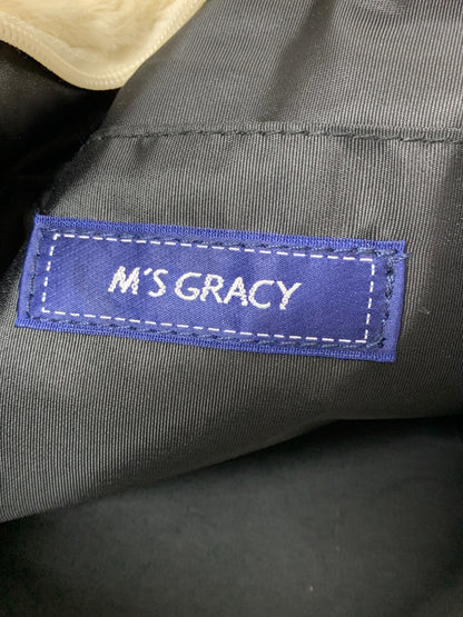 エムズグレイシー 394532 ハンドバッグ アイボリー フェイクファー リボン付き ITSV6DX5U4Q8