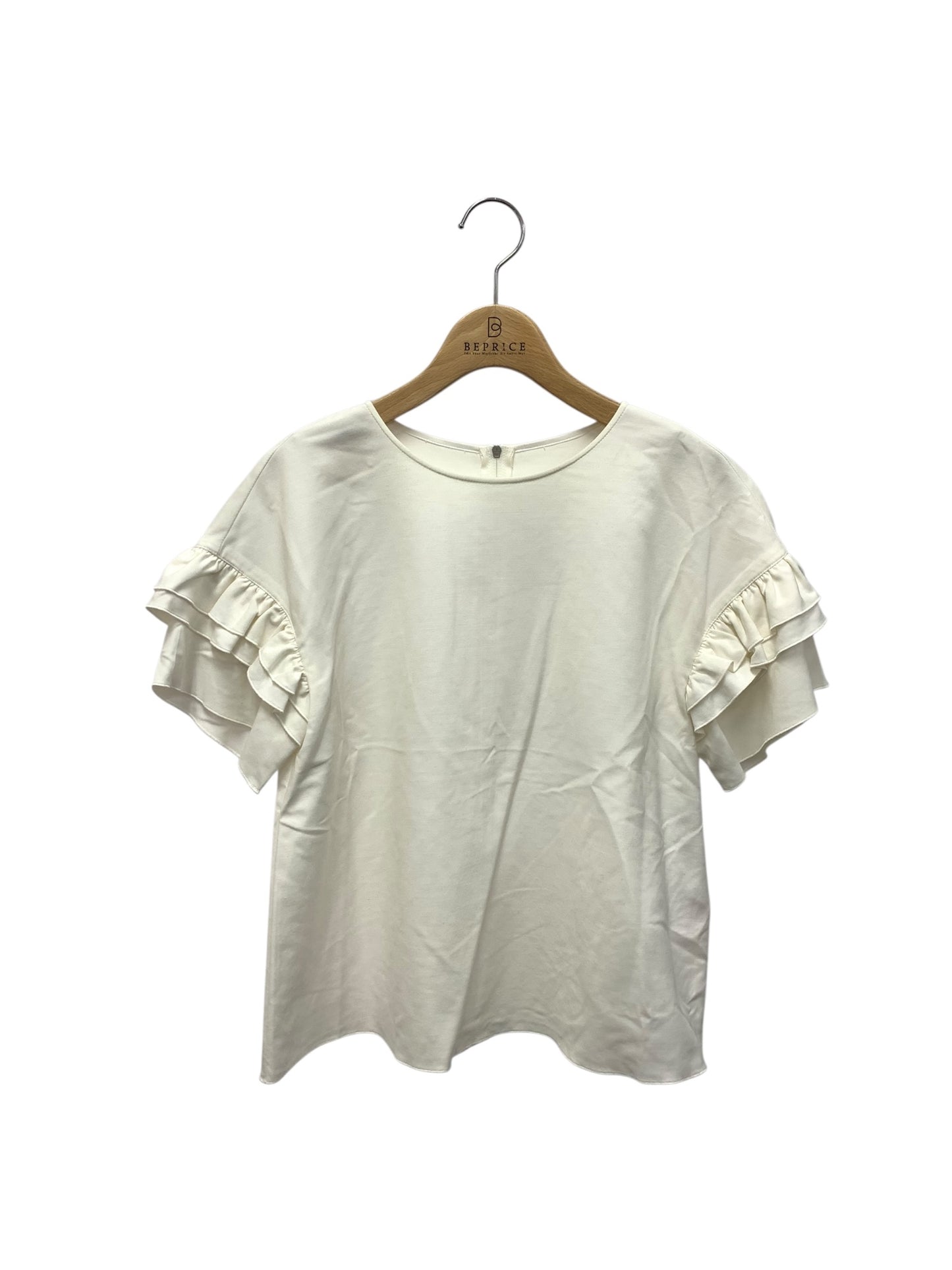 フォクシーニューヨーク ブラウス ラッフルトリムスリーブティー 37025 38 ホワイト フリル ITCBGOI345AK