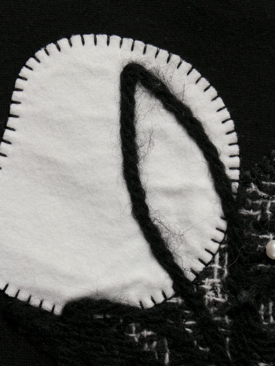 エムズグレイシー 315607 トップス 40 ブラック 花 リボン パール IT9BY5L8H2X4