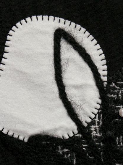 エムズグレイシー 315607 トップス 40 ブラック 花 リボン パール IT9BY5L8H2X4