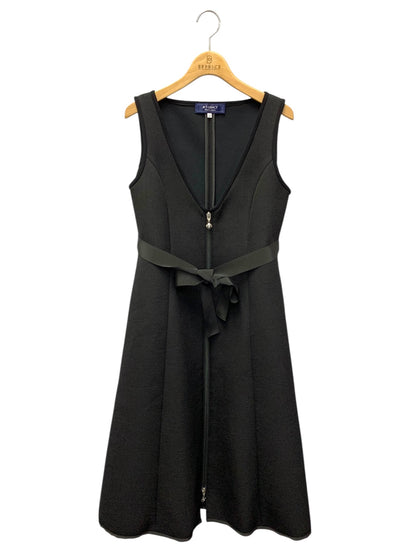 エムズグレイシー 411511 ジャンパースカート 36 ブラック ボンディング リボン フロントジップ ITST6LQR9C26