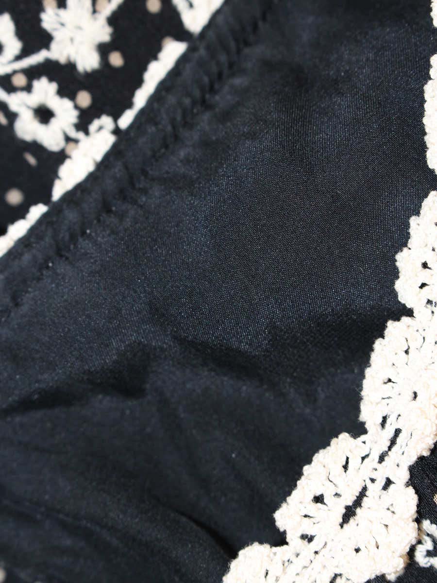 フランコフェラーロ NWEIX-02590 ワンピース 2 ブラック 刺繍 ドット ITC7HKUSQZ0G
