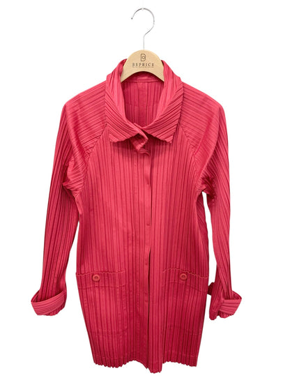 プリーツプリーズイッセイミヤケ PP53-JA671 ジャケット 2 レッド プリーツ ロング IT73KI2YO17R