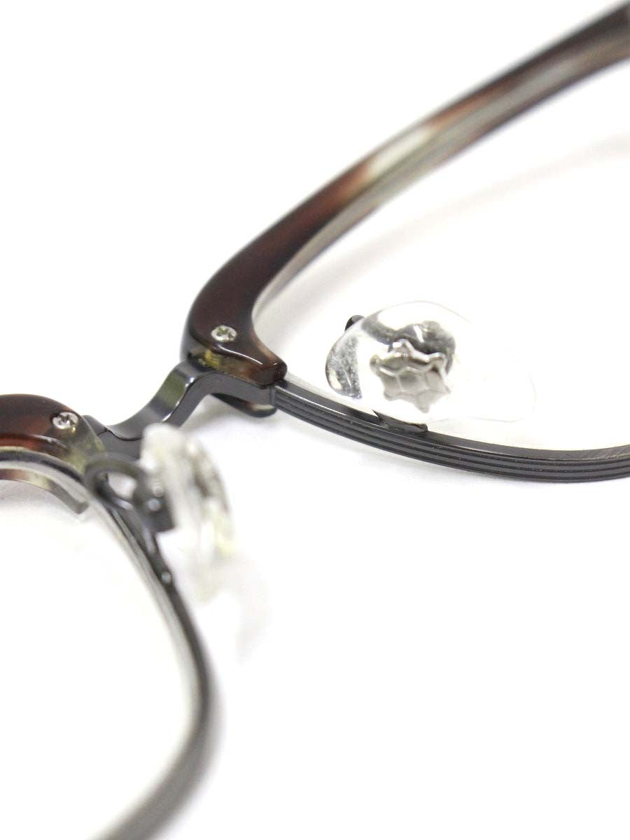 フォーナインズ 6024 メガネ ブラウン/メタルシルバー マーブル柄 IT007XH4LE8G