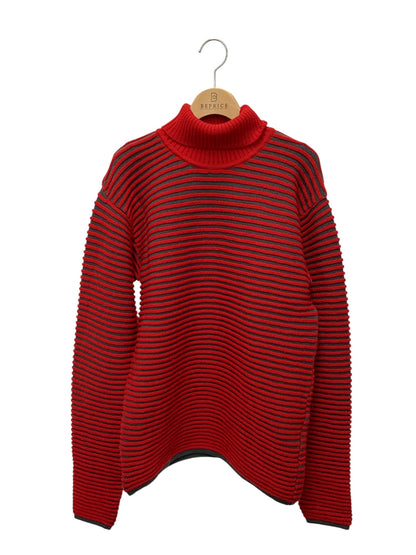 イッセイミヤケメン ME63KN026 タートルネックニット L レッド パイピング 銀タグ IT81VQ6KCOAH 【SALE】