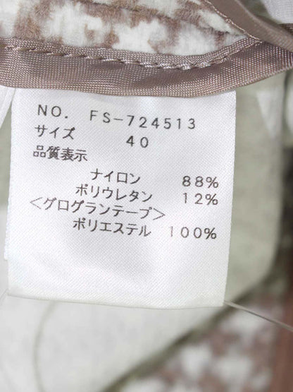 エムズグレイシー 724513 ジャケット 40 ベージュ リボン 千鳥格子 ITSNU3SMODAP