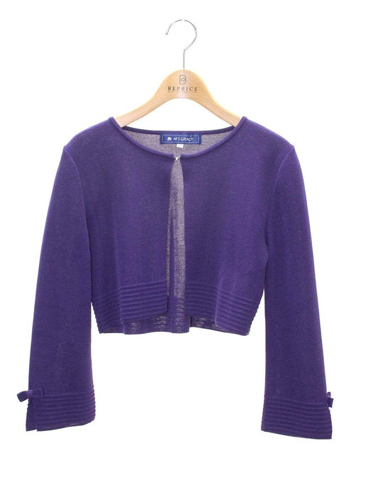 エムズグレイシー 428505 ボレロ 38 パープル カーディガン 袖リボン ITW7EH1Z6YHJ