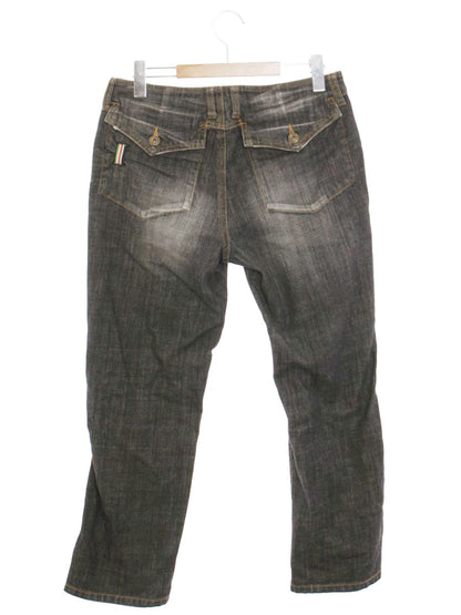 アルベロベロ 118481 デニムパンツ M ブラック ダメージ加工 クロップド ITF2N3GAJQPS