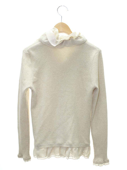 スーパービューティー ニットジャケット 40 ベージュ フェイクパール ストーン付き ITQFDWQHWJGK