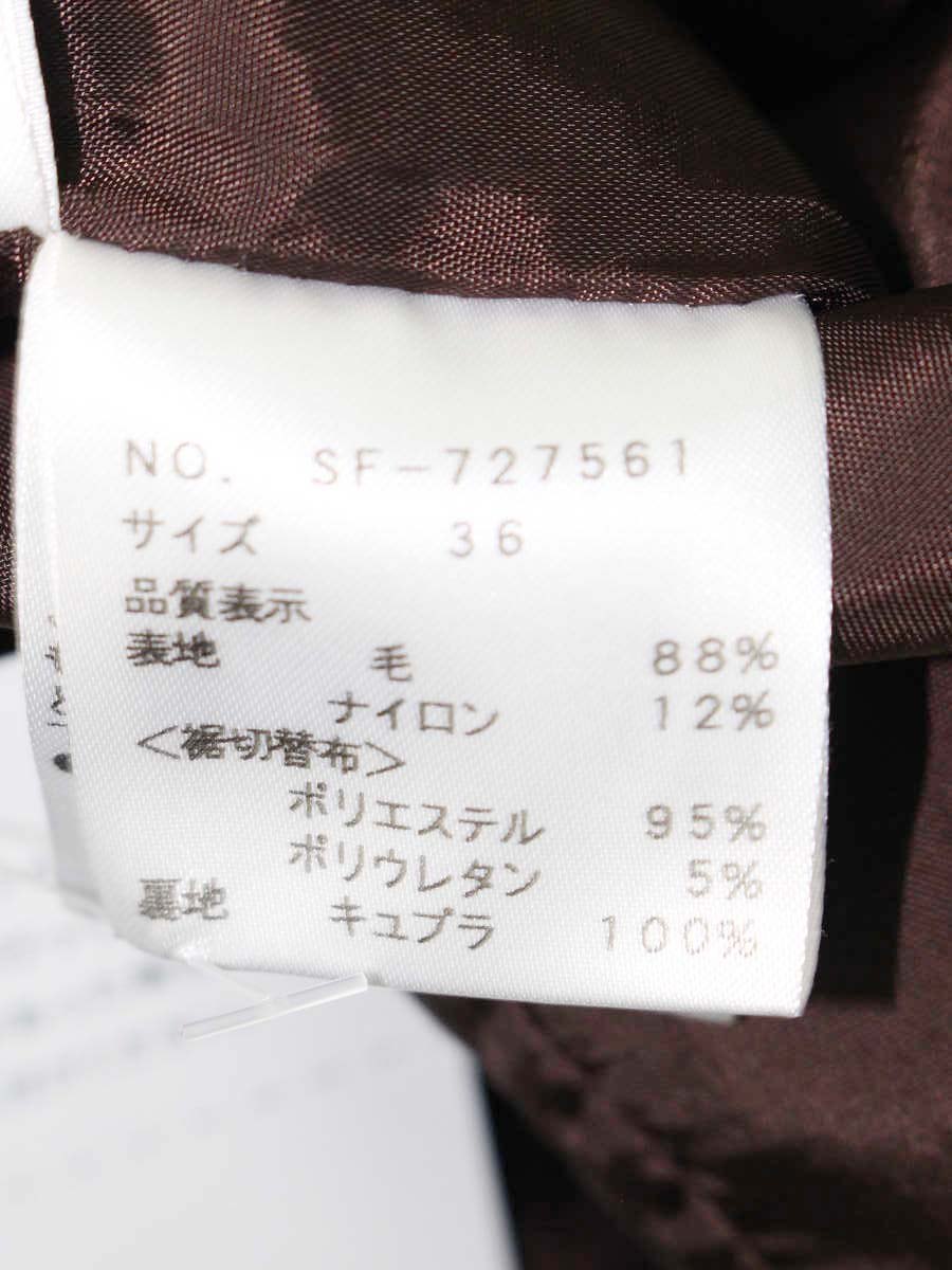 エムズグレイシー 727561 スカート 36 ブラウン 千鳥格子柄 ウール リボン ITG3KYEQAR74
