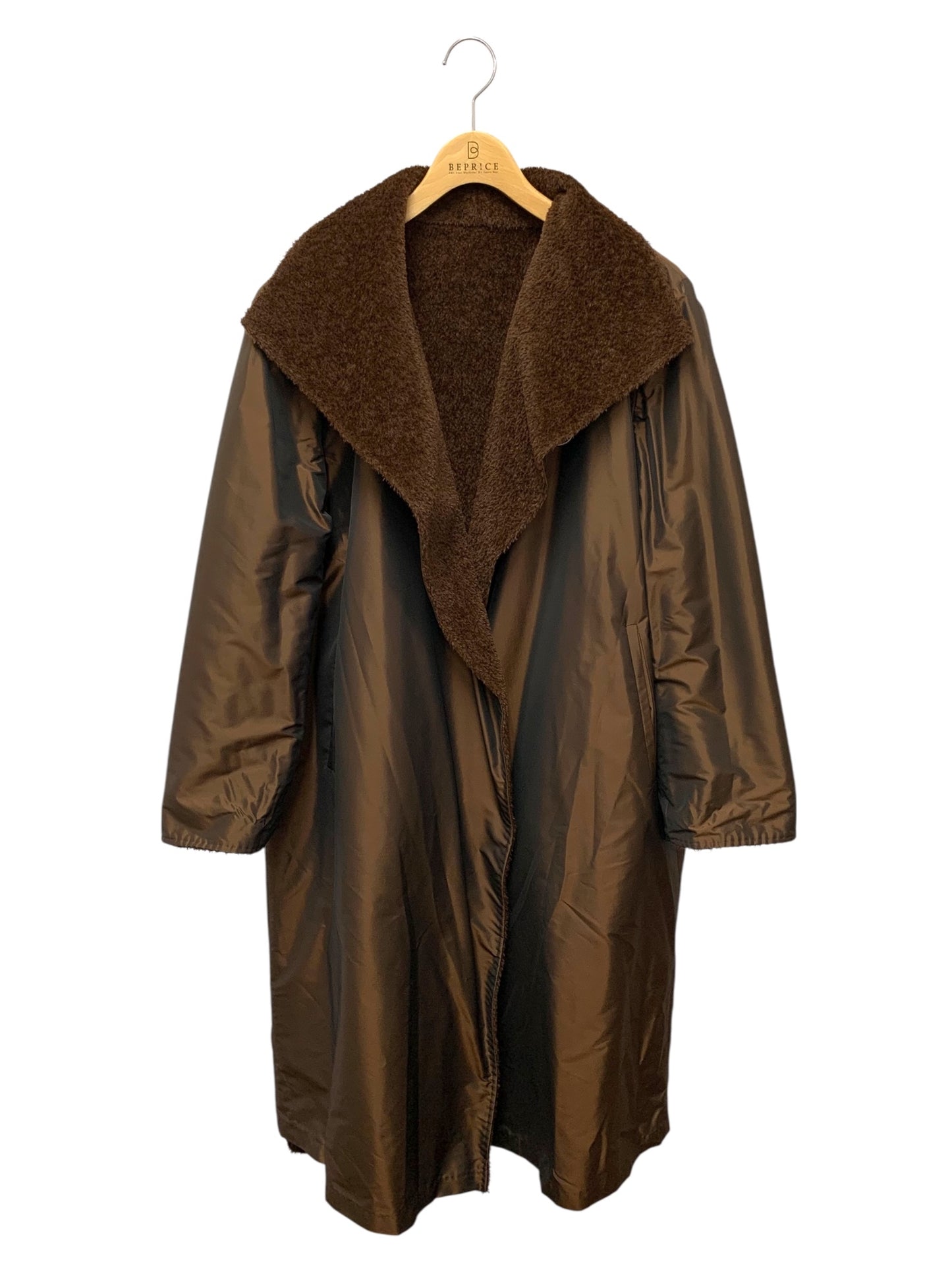 マックスマーラ 254275 40 ブラウン リバーシブル仕立 ロングコート アルパカ混 ITADNBZY87QW