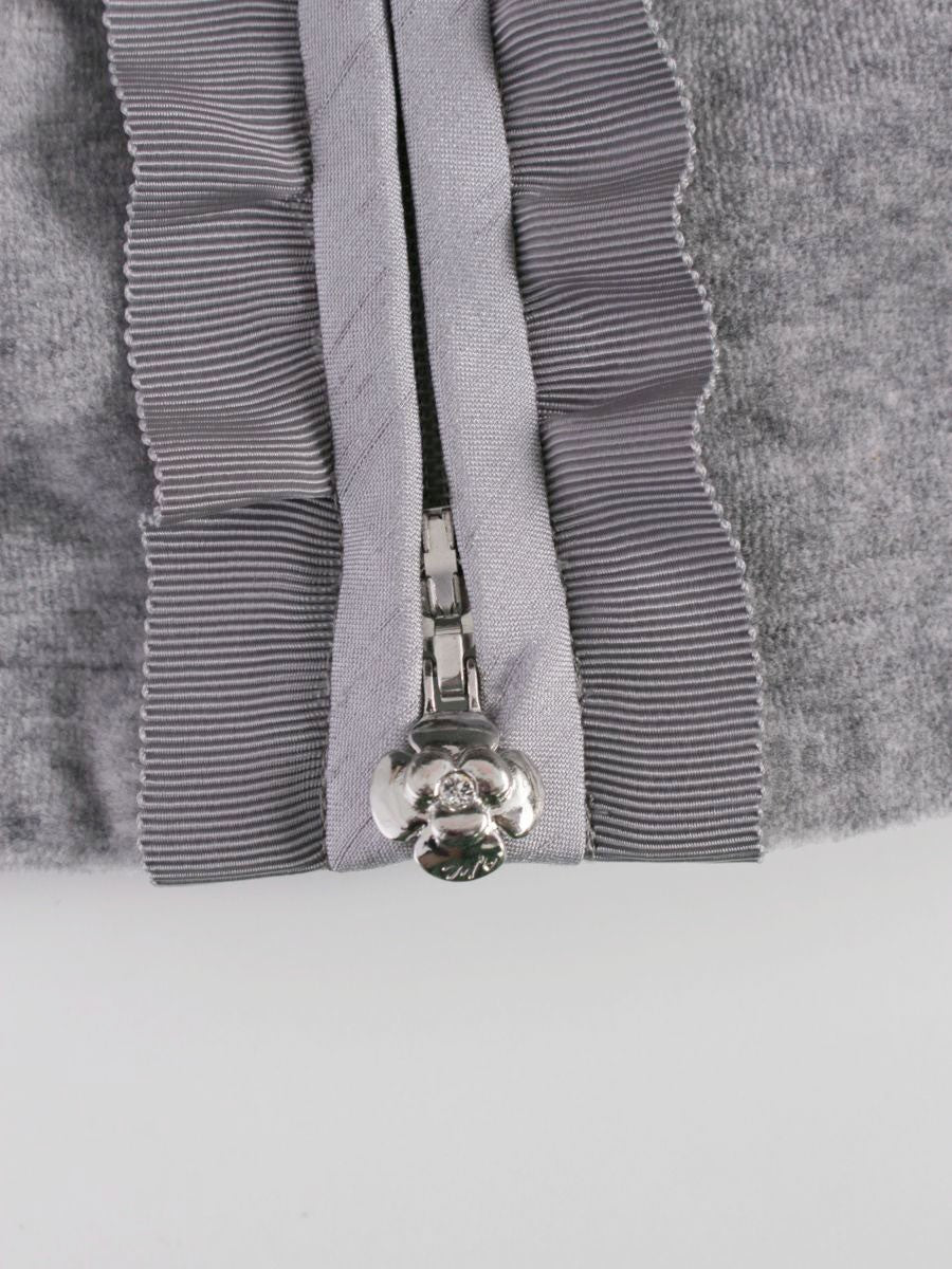 エムズグレイシー 014508 パーカー 40 グレー ジップアップ フリル ITPKWQVRA3JU