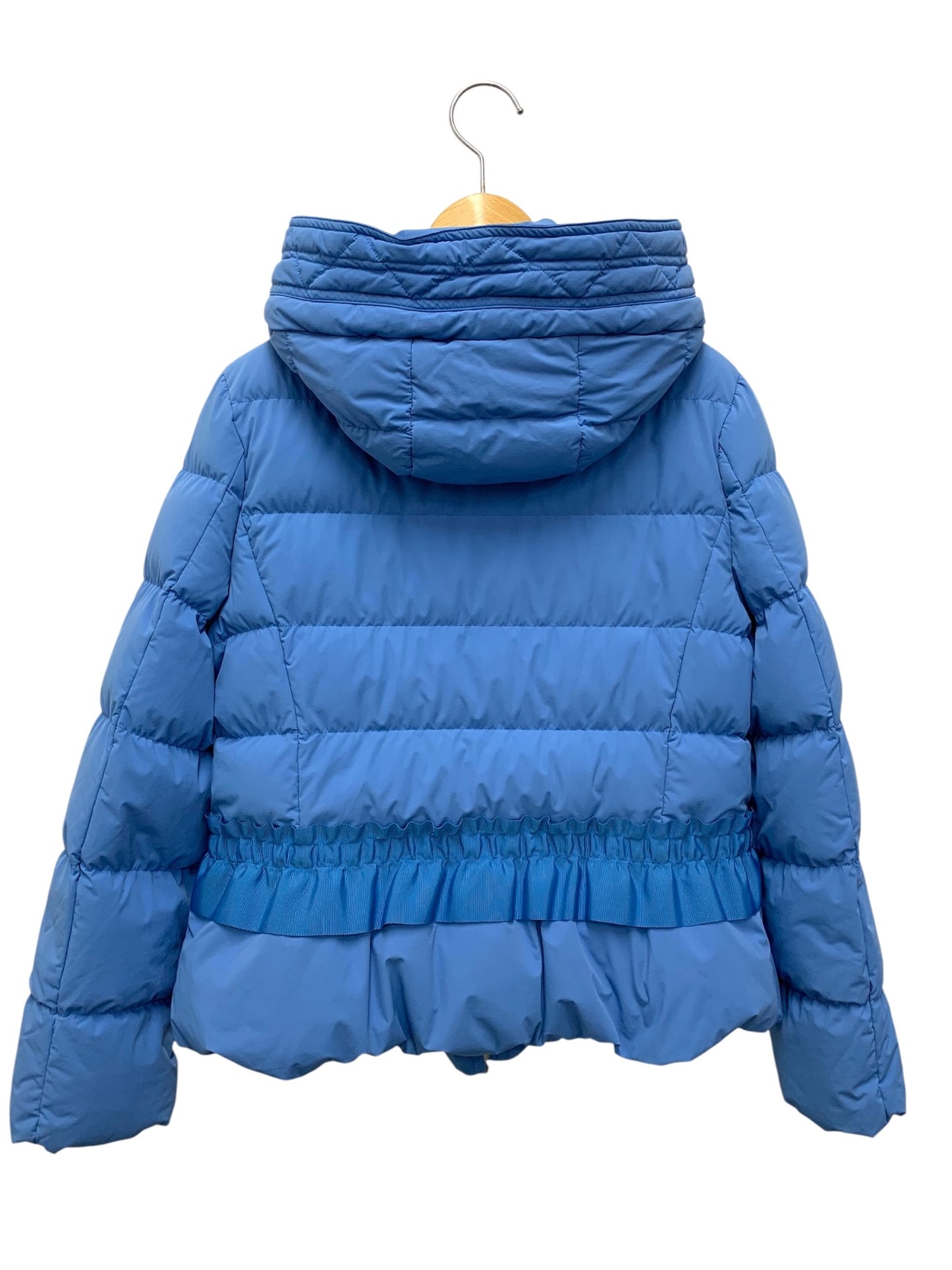 エムズグレイシー ペプラム付きショート 219607 ダウンジャケット 38 ブルー フリル ITGR3I0FU6VK