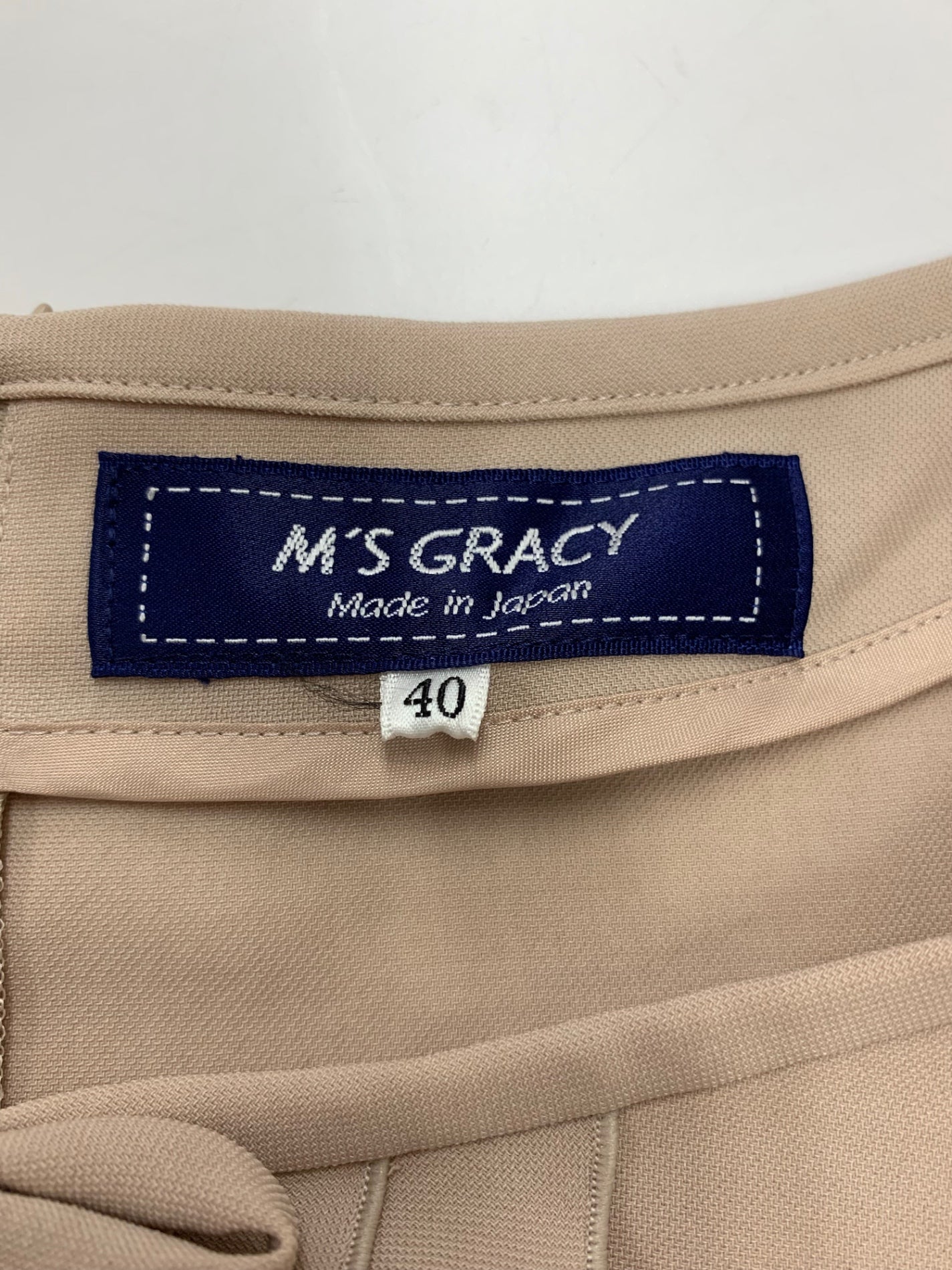 エムズグレイシー 011343 ワンピース 40 ベージュ フリル リボン ITFXFCXO0BMH