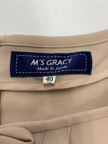 エムズグレイシー 011343 ワンピース 40 ベージュ フリル リボン ITFXFCXO0BMH