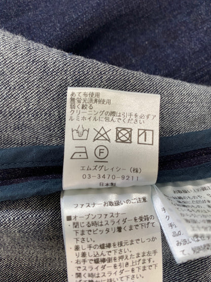 エムズグレイシー 014107 デニムジャケット 38 ブルー カメリアＷジップ フリンジ ITAF2GLZUF44