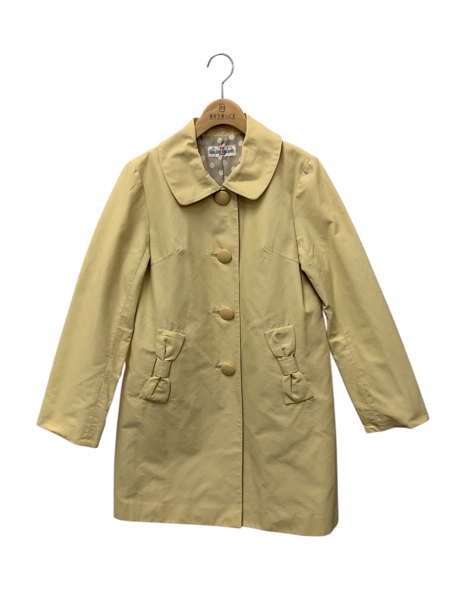 ギャラリービスコンティ 1164373 ステンカラーコート 2 イエロー リボン ITZWU7CEZNLG