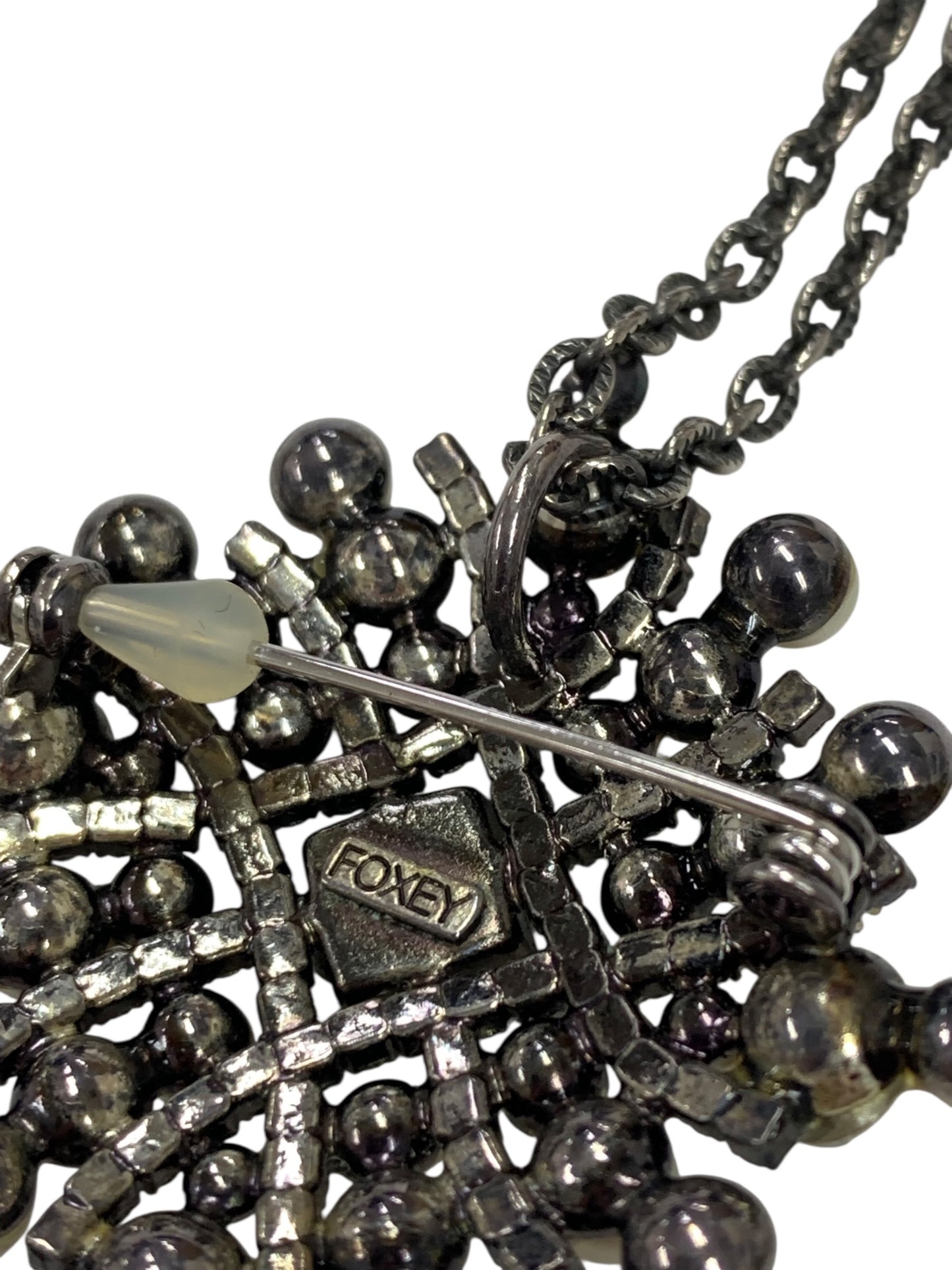 フォクシーブティック ネックレス グレー パール ラインストーン ブローチ2WAY ITYE4KWX6B3L 【SALE】