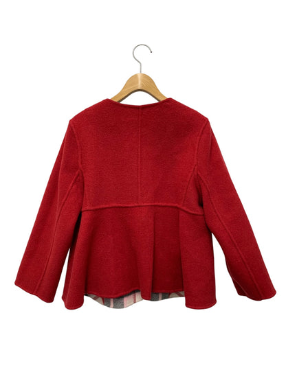 エムズグレイシー チェックｘ無地リバーシブルジャケット 214610 38 レッド ウール ITG0Y8NAIH9M