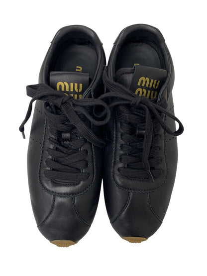 ミュウミュウ プリューム ナッパレザー スニーカー  5E114E_038_F0002_F_005 38.5 ブラック ITJ3OM64TLPK 【SALE】