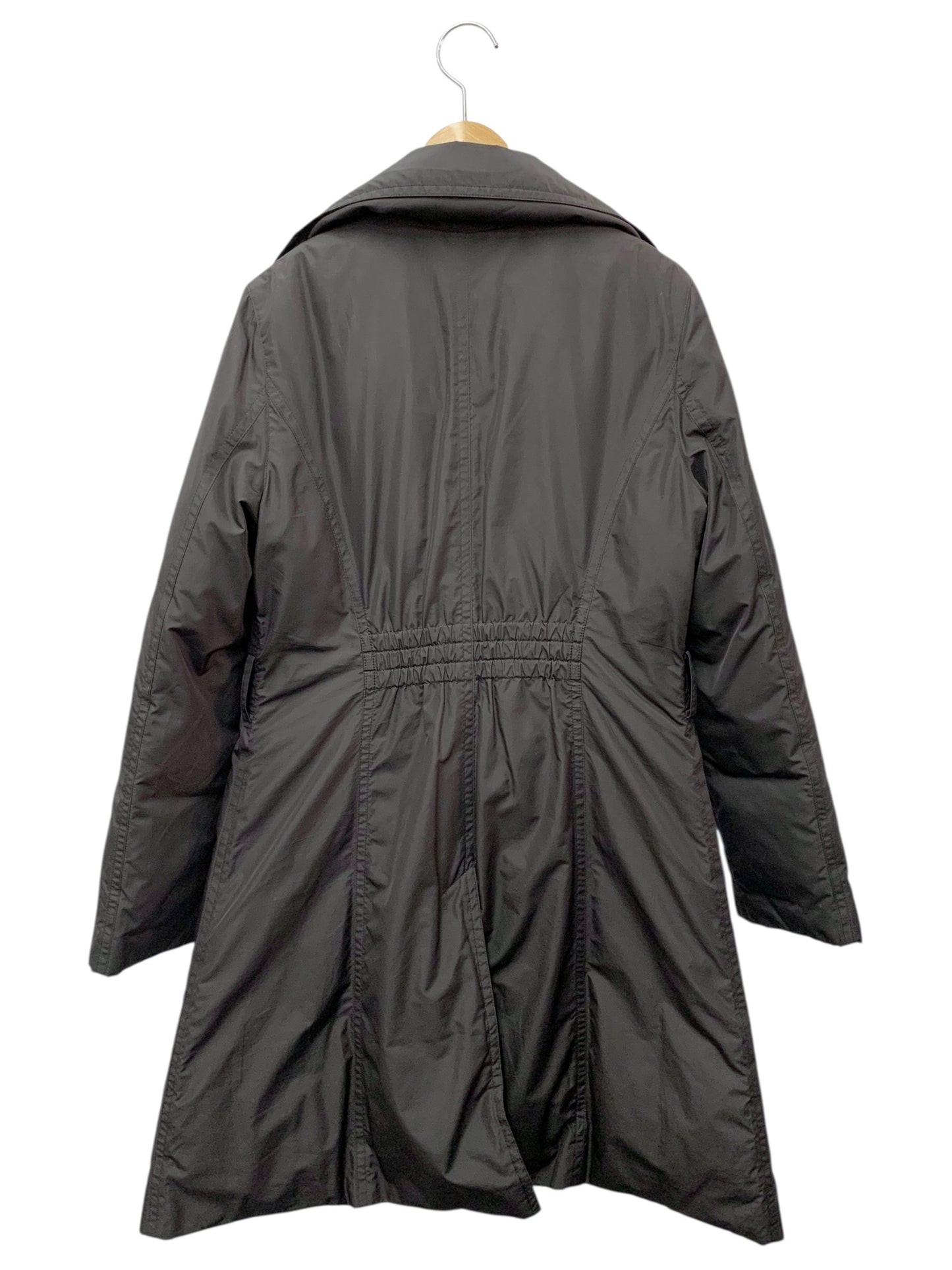 エムズグレイシー 129507 ダウンコート 38 ブラック Wジップアップ ボタン フード付き IT3OWV19ZVMI