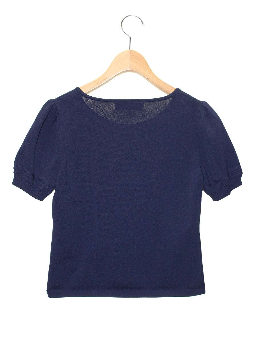 エムズグレイシー 218510 ニット セーター 38 ネイビー リボン ITRSO6SNIHZA