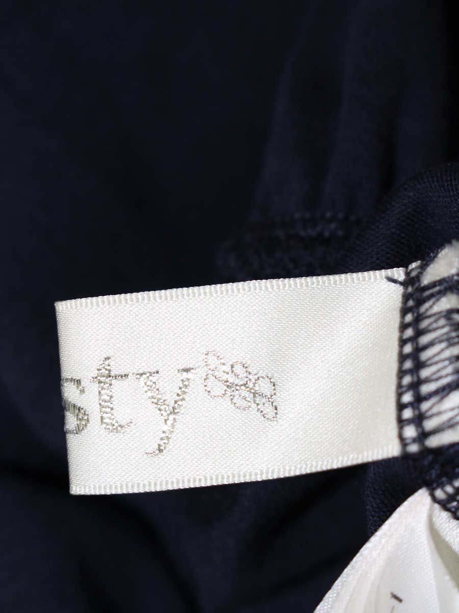 チェスティ 21H604 トップス F ネイビー 水玉 フリル ITI2XDKF1R58