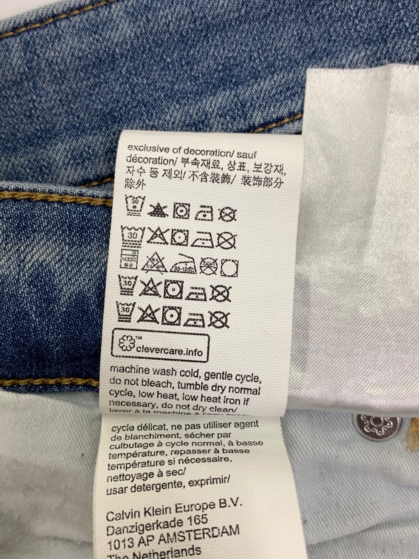 カルバンクラインジーンズ スリム J326407 デニムパンツ ブルー ダメージ加工 IT1PI7MNZWQG