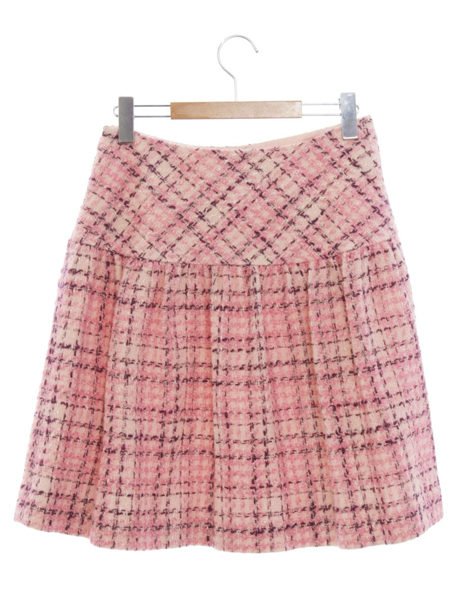 エムズグレイシー 527562 スカート 40 ピンク ウール ツイード ITBHSH28BSON