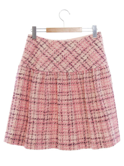 エムズグレイシー 527562 スカート 40 ピンク ウール ツイード ITBHSH28BSON