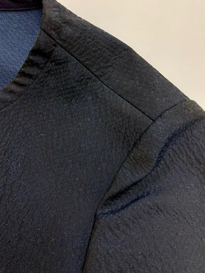 ルネ TISSUE 6523990 ノーカラージャケット 36 ネイビー パフスリーブ IT201OKPCIFQ