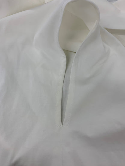 エムズグレイシー 015331 カットソー 38 ホワイト ロールカラー バックボタン ITW0SLD35DDV