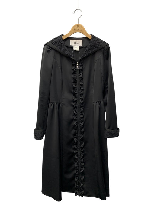 ルネ 6018030 コート 36 ブラック フーディー ラインストーンビジュー ITSFMQ28UPT4