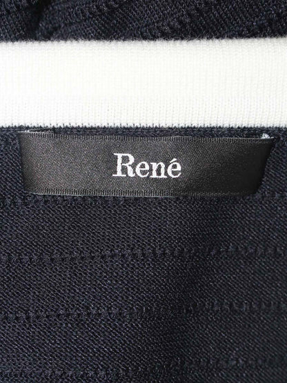 ルネ basic 5222150 カーディガン 36 ネイビー パール 襟 ITDWG35N93RJ