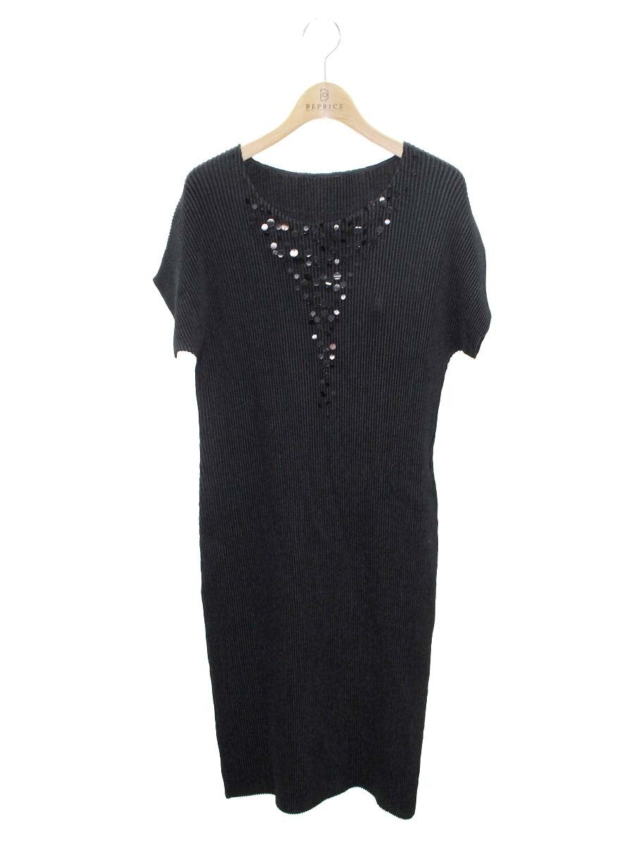 スペッチオ 411-522 ワンピース 40 ブラック シャトルプリーツ ITAEWS7EW7WG