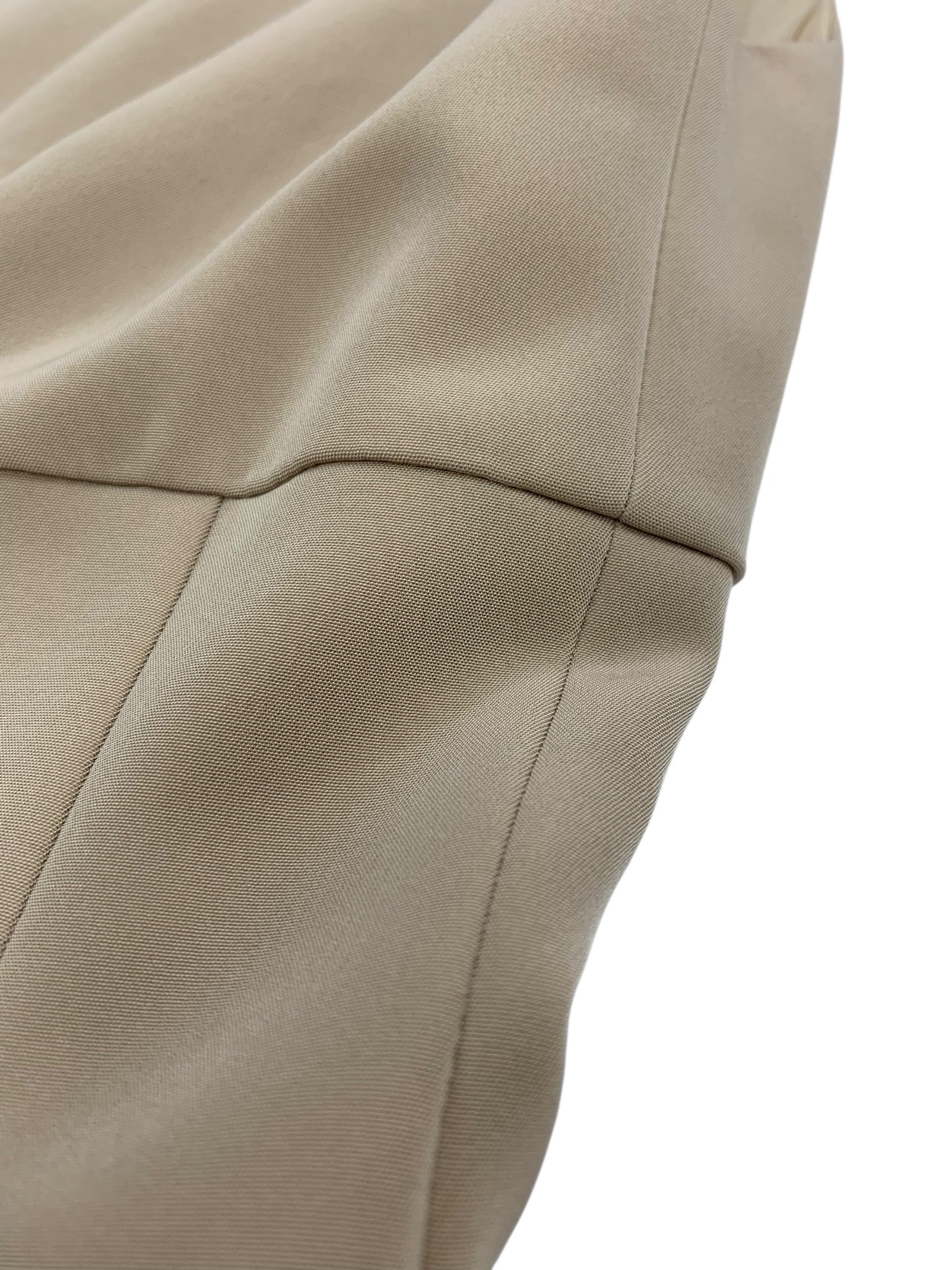 フォクシーニューヨーク スリムタックドレス 38327 ワンピース 38 ベージュ バックジップ クルーネック ITZS963X9O5S