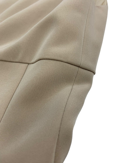 フォクシーニューヨーク スリムタックドレス 38327 ワンピース 38 ベージュ バックジップ クルーネック ITZS963X9O5S