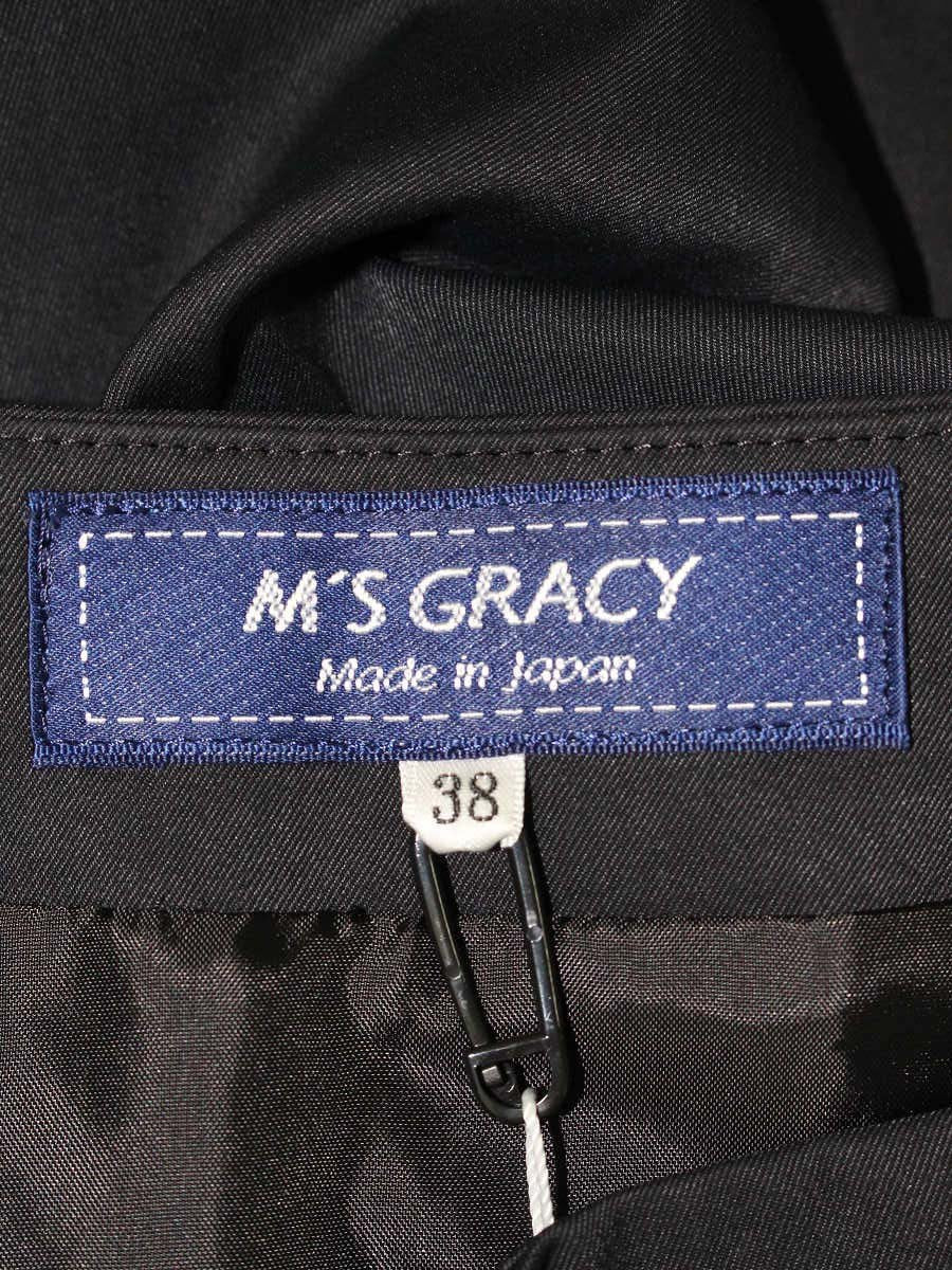 エムズグレイシー 917319 スカート 38 ブラック ロゴ刺繍 ITUYQ06KLOY8 【SALE】