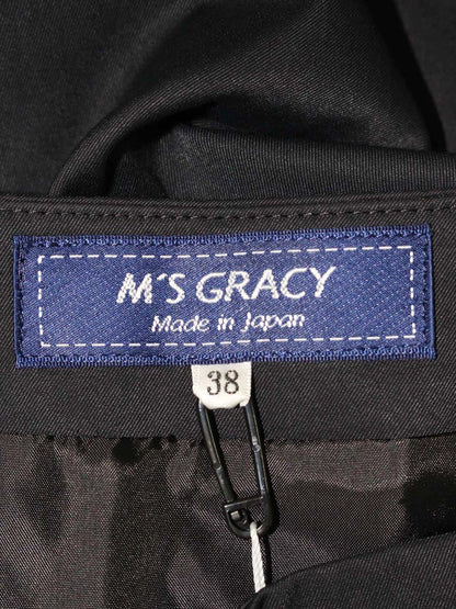 エムズグレイシー 917319 スカート 38 ブラック ロゴ刺繍 ITUYQ06KLOY8 【SALE】