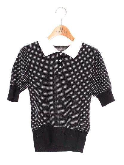 フォクシーブティック Tops Lady Polo 34855 ニット セーター 38 ブラック ITQCFX21SASQ