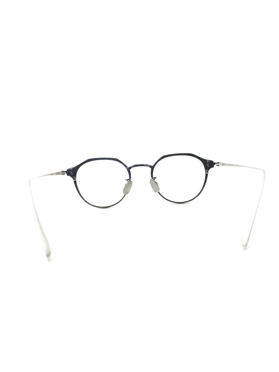 テイラーウィズリスペクト bacchus メガネ ブルー/シルバー メタルフレーム フルリム ボストンシェイプ IT2DKXH5L6IJ