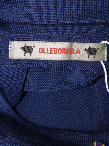 アルベロベロ 825596 カーディガン F ネイビー ロング ニット フロントボタン フラワーモチーフ ボーダー ITT6VUVH7Y3G