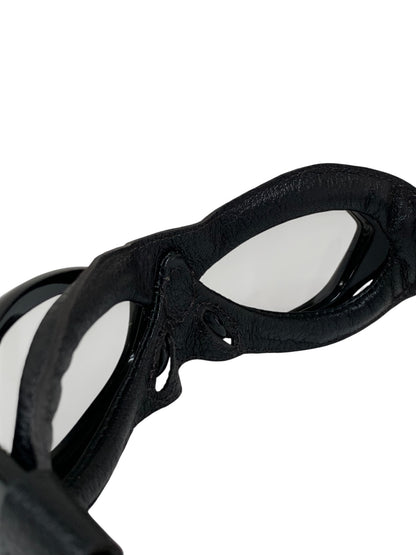 ファクトリー900 FA-160 メガネ ブラック ゴーグルシリーズ 本革フード付き セルフレーム フルリム ITKVWJ3XJBB4