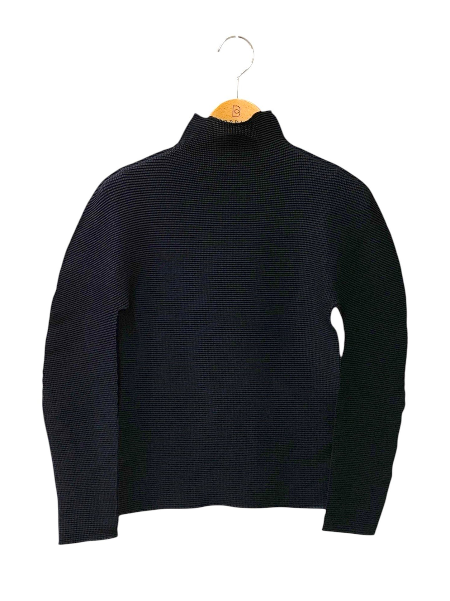 ミーイッセイミヤケ MI21FJ001 プルオーバー ブラック ボトルネック ワッフルプリーツ ITIRL77C9W3I