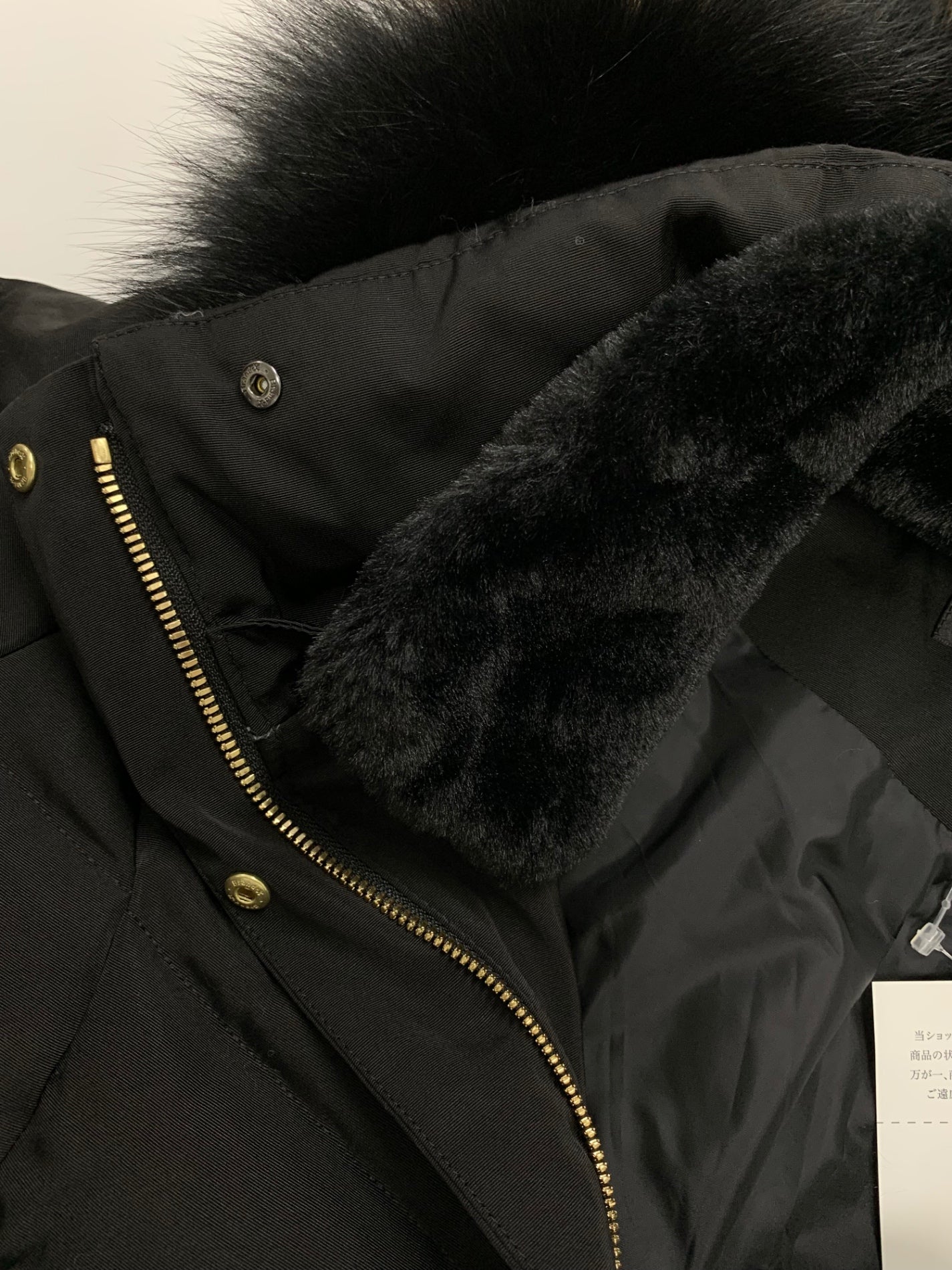 インディヴィ 127-97304 ダウンコート 36 ブラック ロング フォックスファー IT4DOWNFALZC