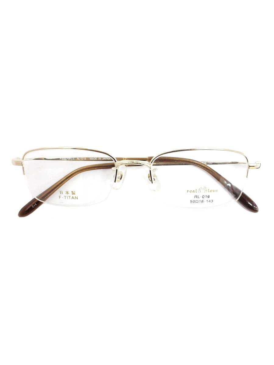 ジョンレノン real love リアルラブ RL016 メガネ ゴールド メタルフレーム ハーフリム スクエア ITF46GFWAX7C 【SALE】