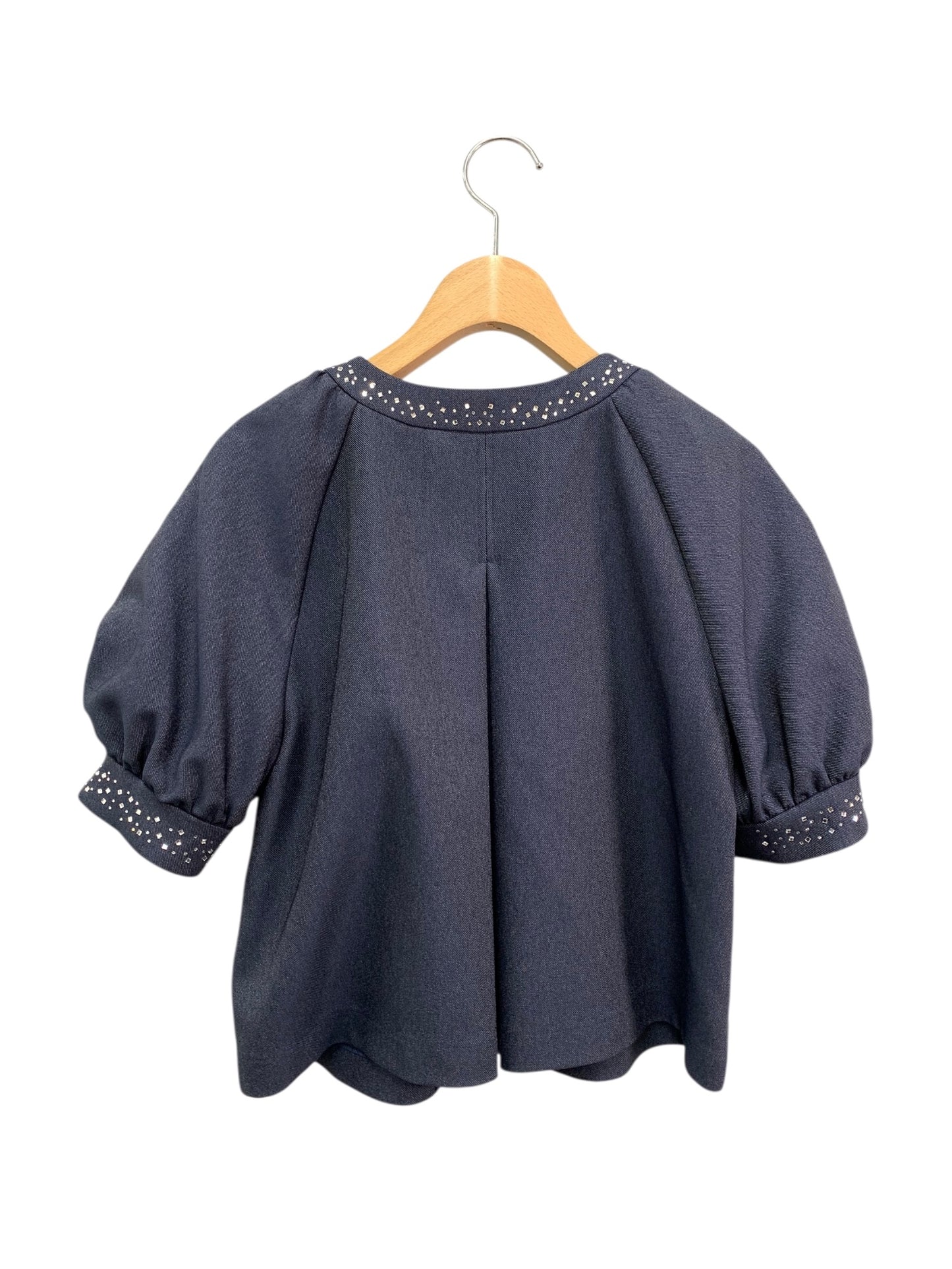 ルネ 5513050 ジャケット 34 ブルー デニム風 ラインストーン リボン ITO2GOK21LPA