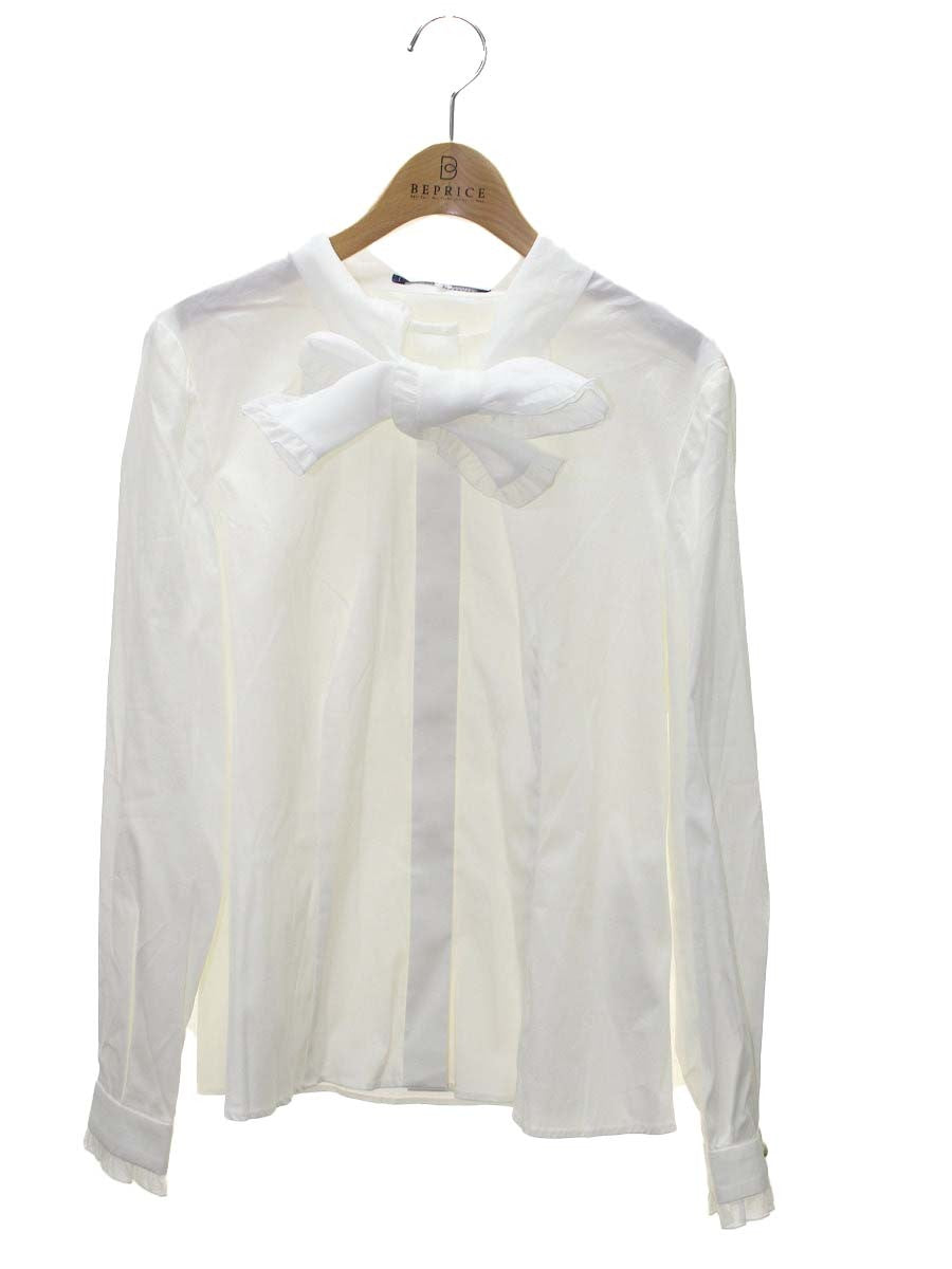 エムズグレイシー 720513 シャツ ブラウス 38 ホワイト フリルブラウス ITIB970TN558